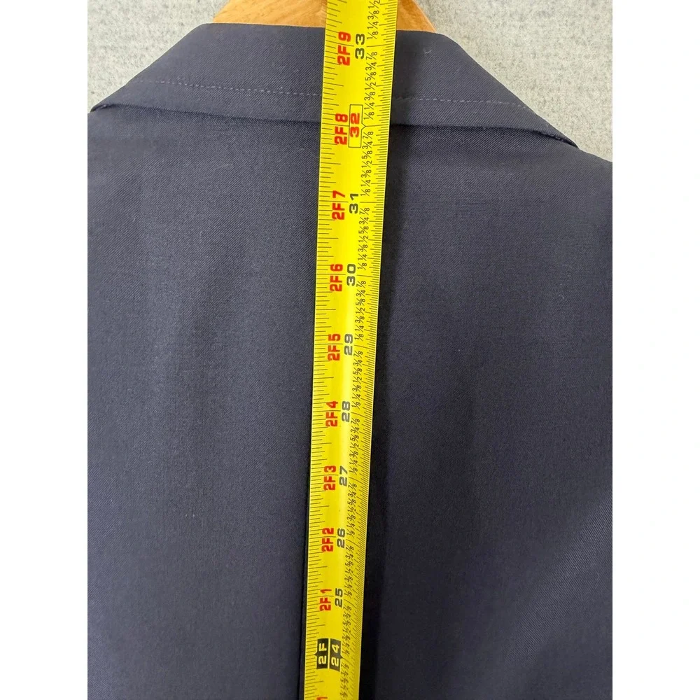 Vintage Bespoke Navy Blue Blazer Gold Buttons Sport Coat 44L Long
